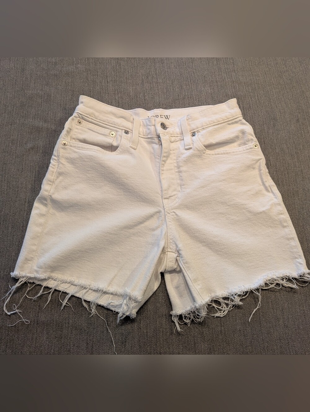 j crew high rise white shorts Distressed Size 24
